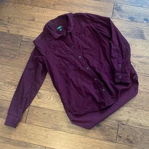 ROOTS Burgandy Corduroy Button Up